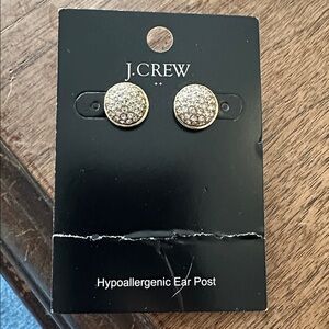 NWT J CREW EARRINGS PAVE ROUND